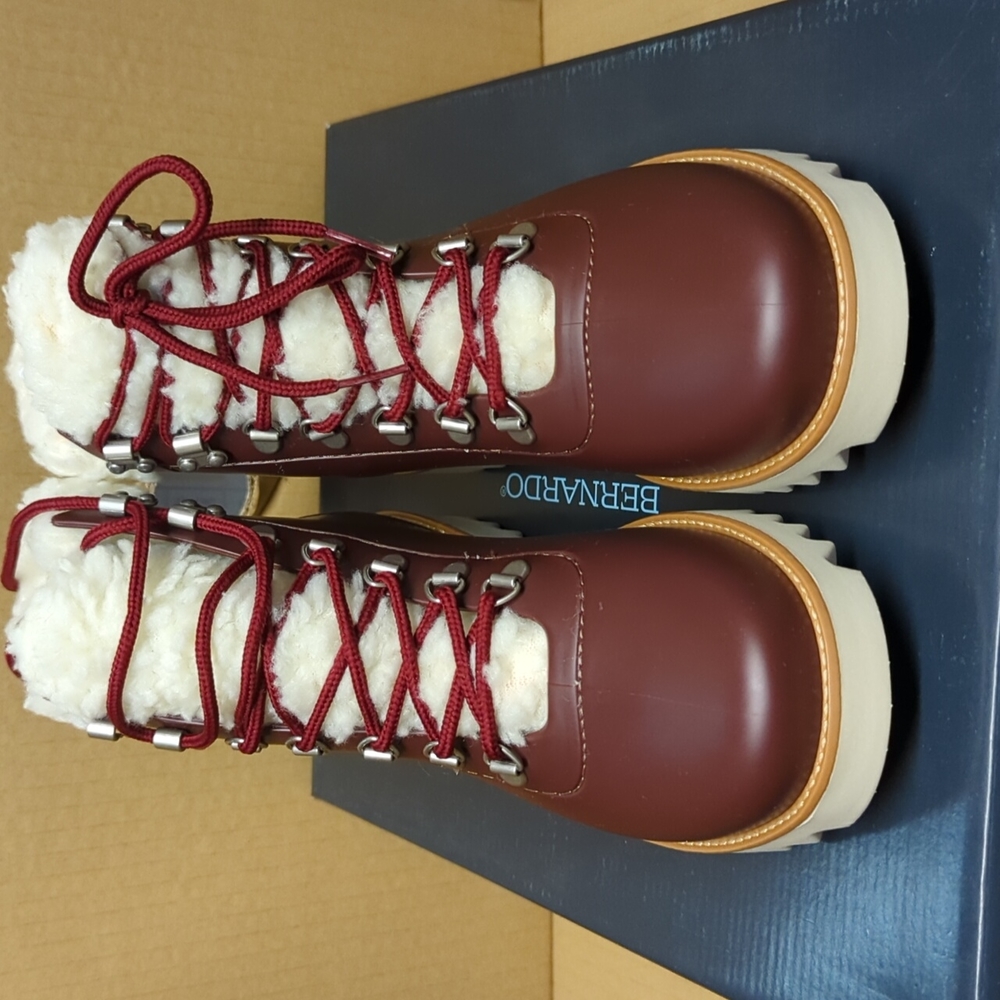 Anthropologie Bernardo Wiley rain Hit Chocolate Rain/winter Boots, Size 8 - Picture 3 of 10